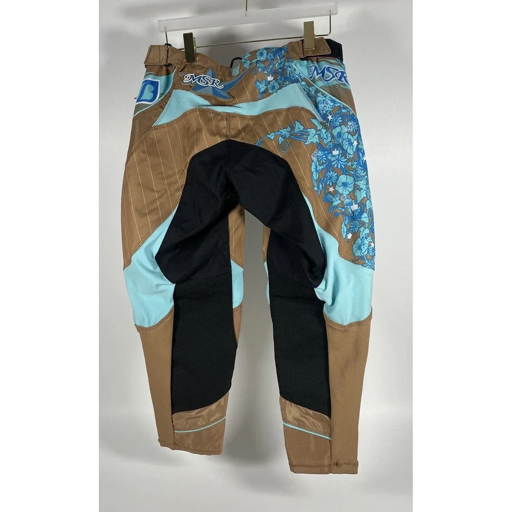 MSR Starlet Youth Motocross‎ Pants Brown Blue Floral Racing Gear Size 14 NWT